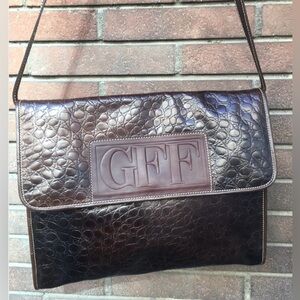 Gianfranco Ferré Italian Leather Bag or Oversized clutch 1980’s